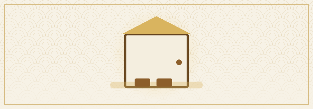 玄関と開運の置物のイラスト