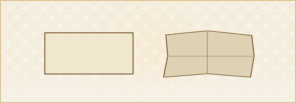 折り目のないお札と、折れて使い込まれたお札のイラスト